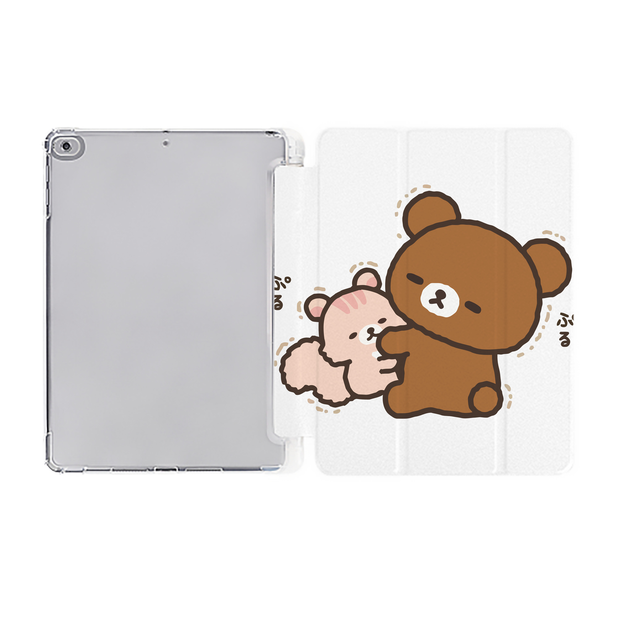 （画像用） リラックマ リラックマ キイロイトリ Rilakkuma Korilakkuma Kiiroitori IPad ケース ペン収納付き 三つ折りスタンド PUレザー×シリコン 対応機種9.5/10.5/10.9インチ